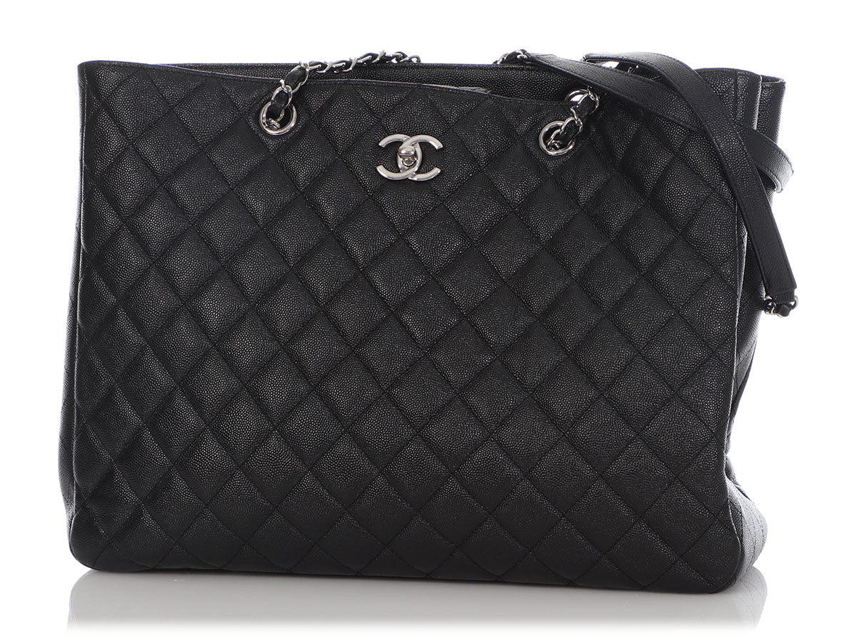 chanel quilted caviar tote