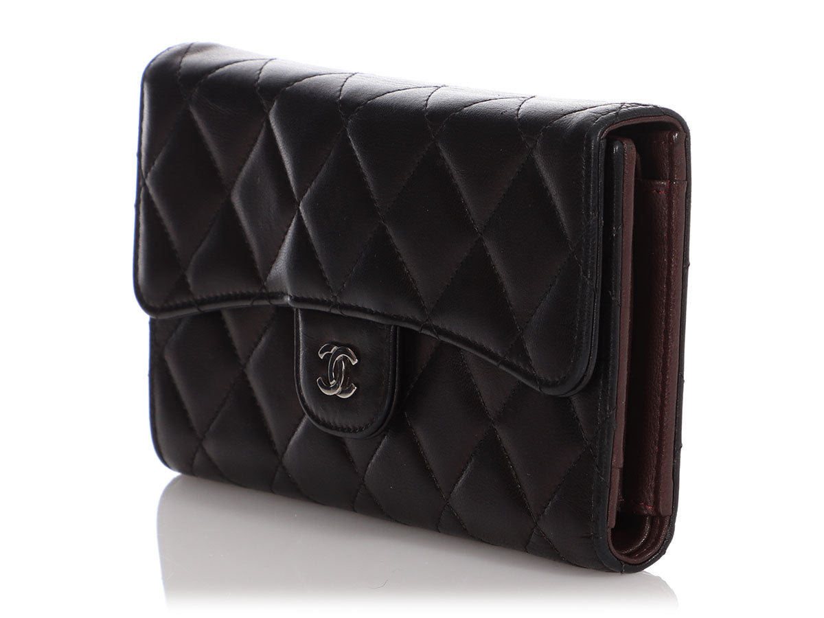 Chanel Black Quilted Lambskin Classic Long Wallet