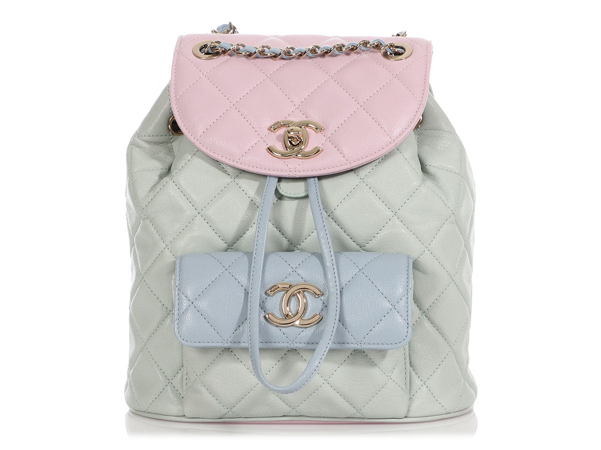 Chanel Small Tricolor Pastel Quilted Lambskin Duma Backpack