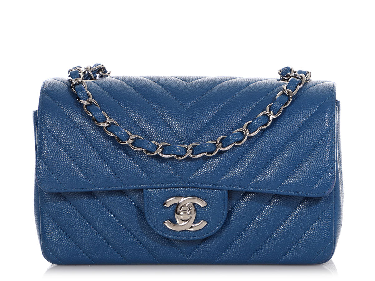 Mini flap bag Denim  silvertone metal blue  Fashion  CHANEL