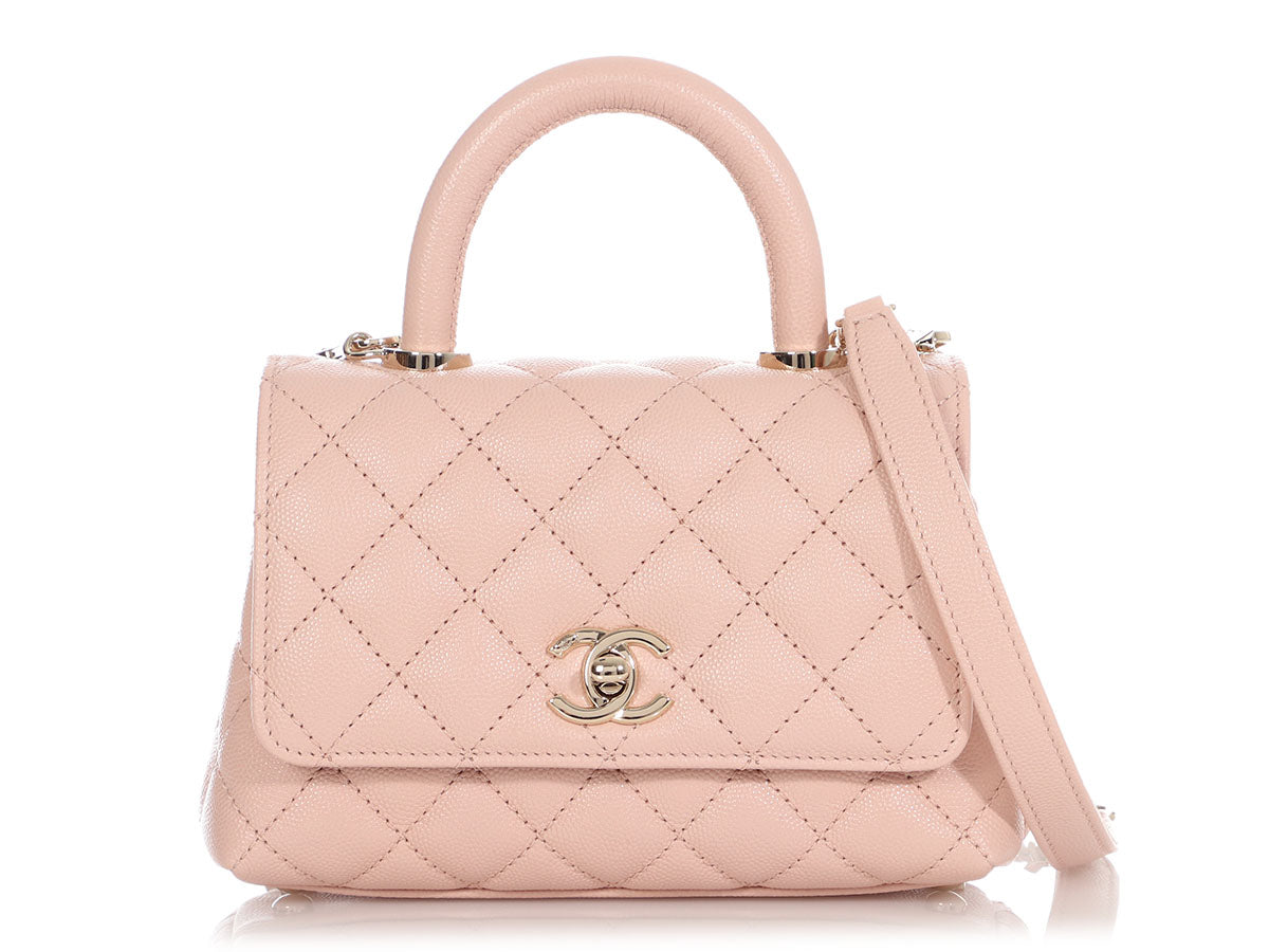 Chanel Quilted Mini Coco Handle Flap Black  STYLISHTOP