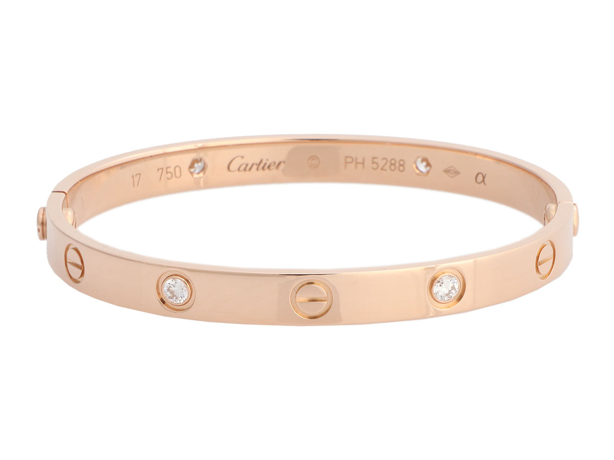 cartier love bracelet 17 rose gold