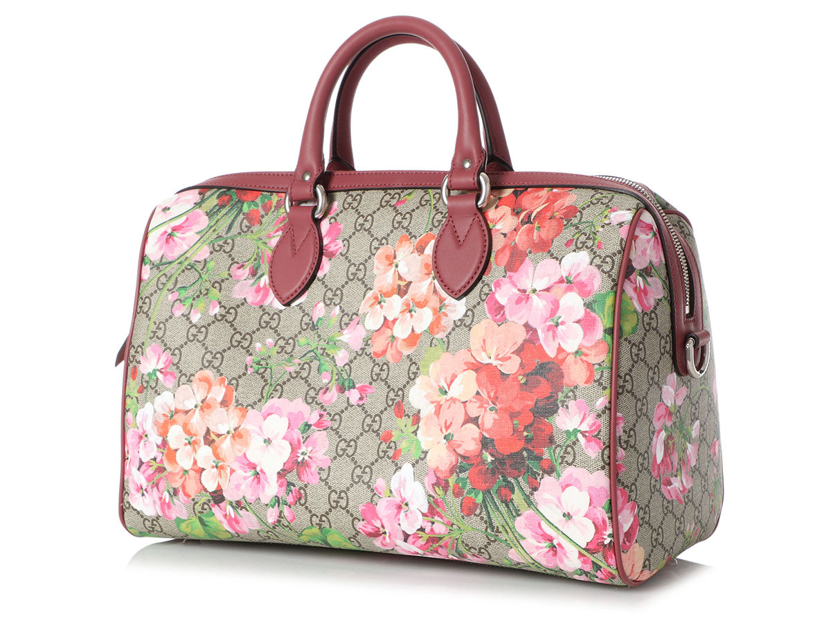 gucci blooms gg supreme boston bag