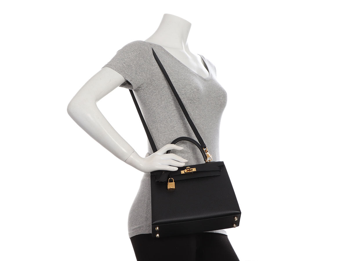 Hermès Black Epsom Sellier Kelly 25 Gold Hardware, 2018 Available