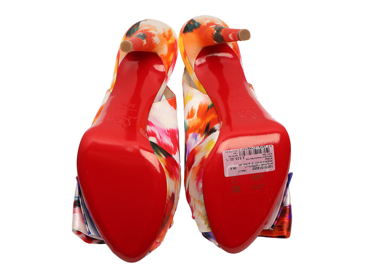 Christian Louboutin Multicolor Satin Vend me Sling Nodo 120 Pumps