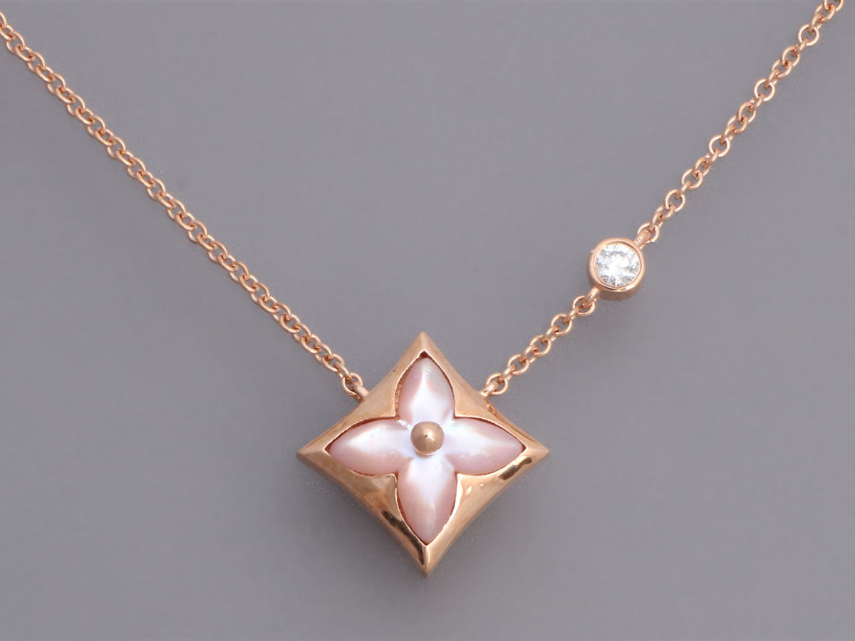 Louis Vuitton 18K Rose Gold Color Blossom BB Star Pendant Necklace