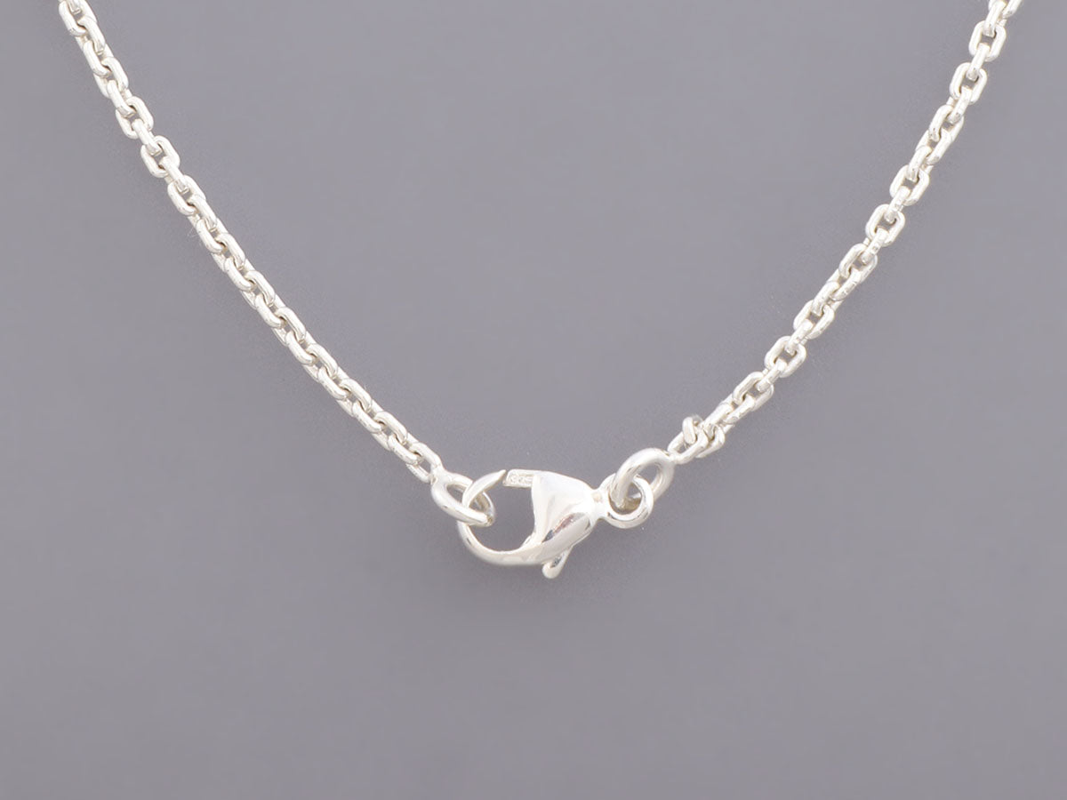 LOUIS VUITTON Silver Lockit Pendant Q93559 Sterling Silver Chain Necklace  w/ Box