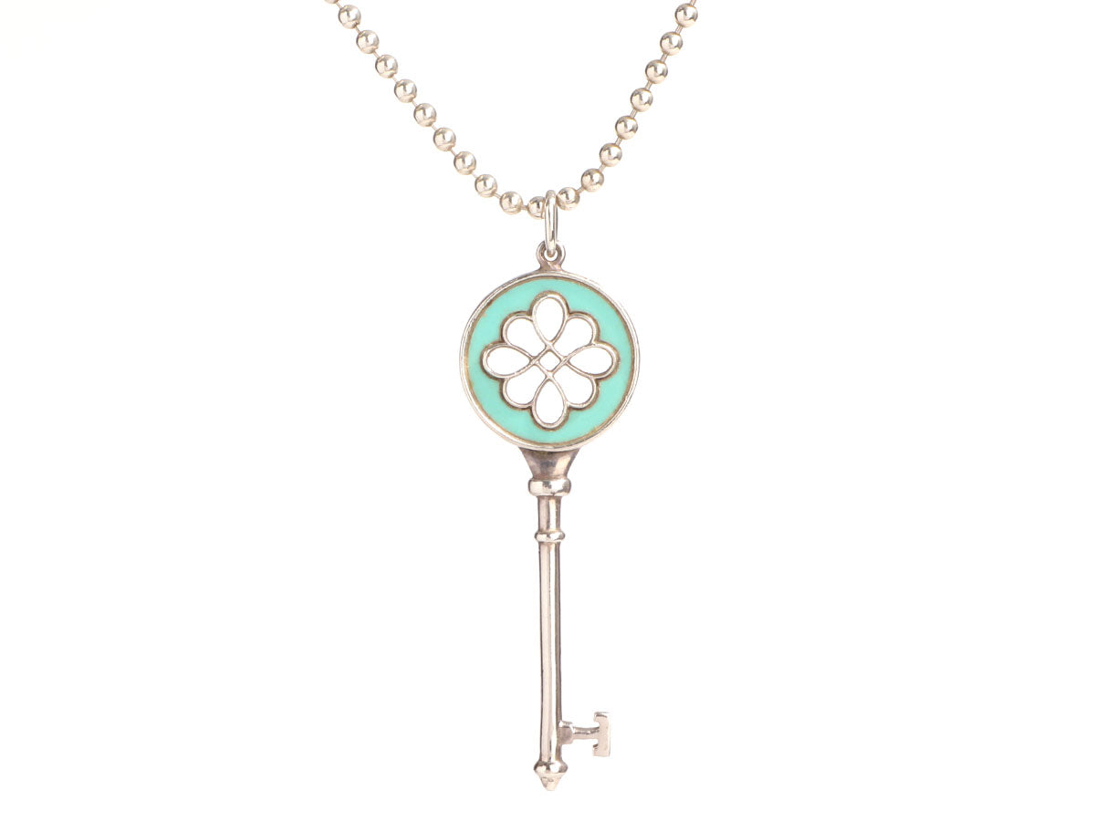 tiffany key necklace blue