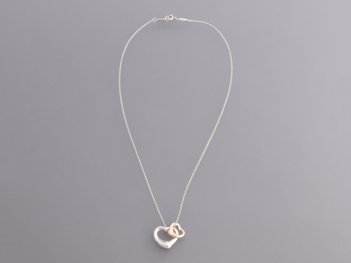 tiffany double open heart necklace