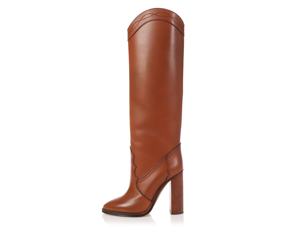 cognac tall boots