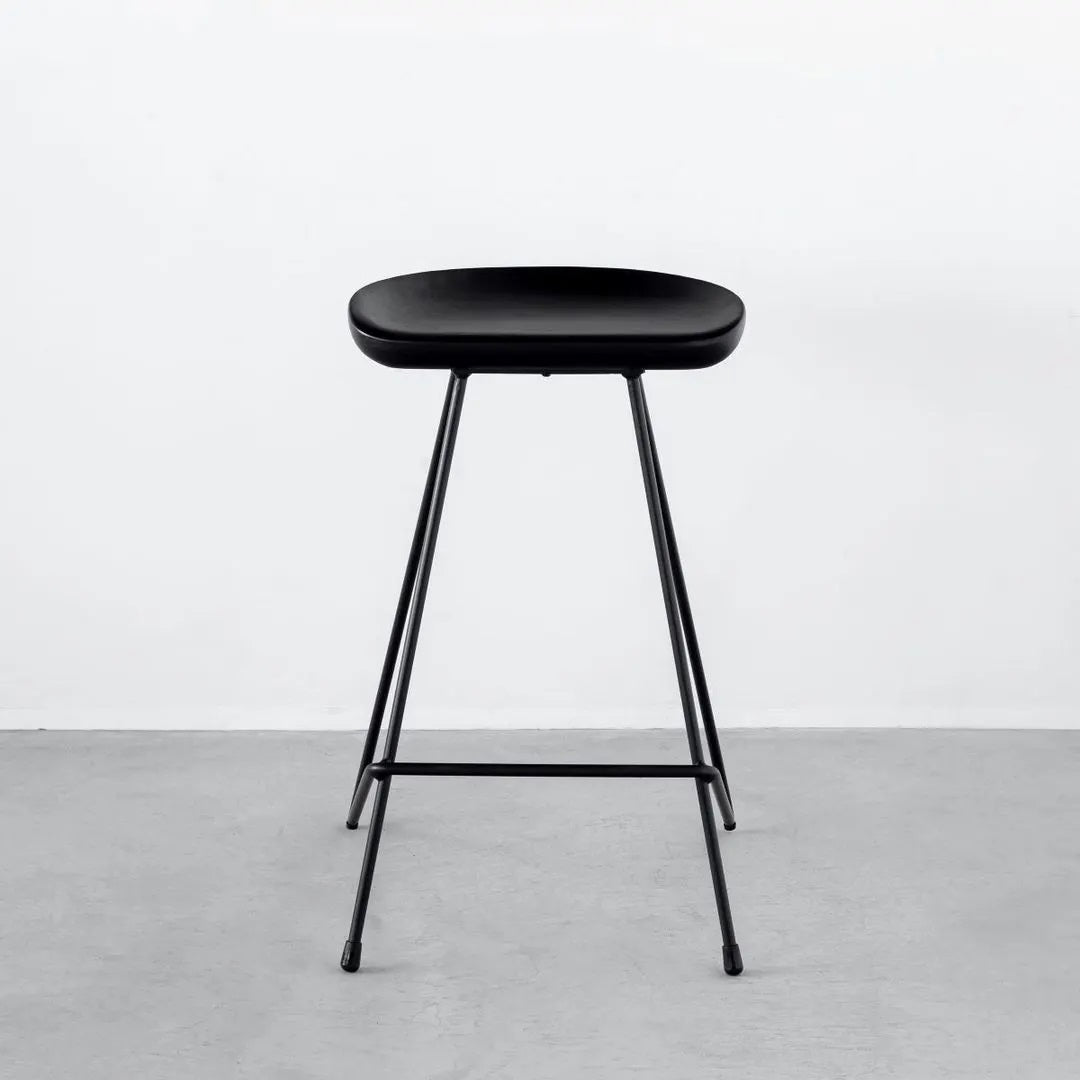 Elegant - Modern　Ash High Stool　 Black