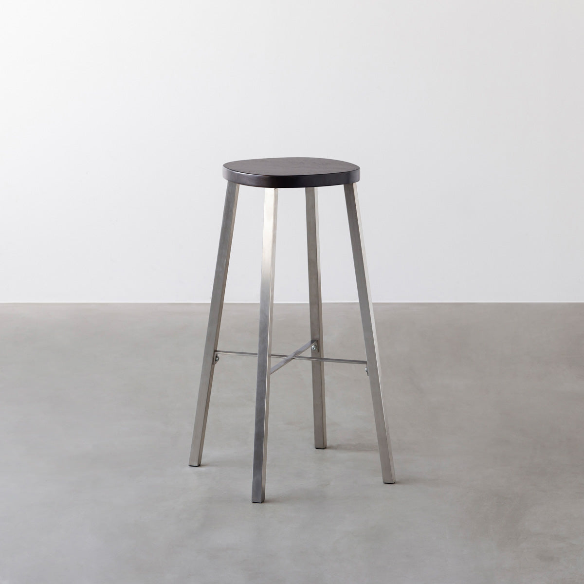 THE STOOL / ラバーウッド ブラックブラウン × Stainless　High