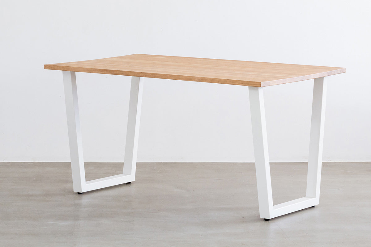 THE TABLE / オーク × White Steel Trapezoid Leg