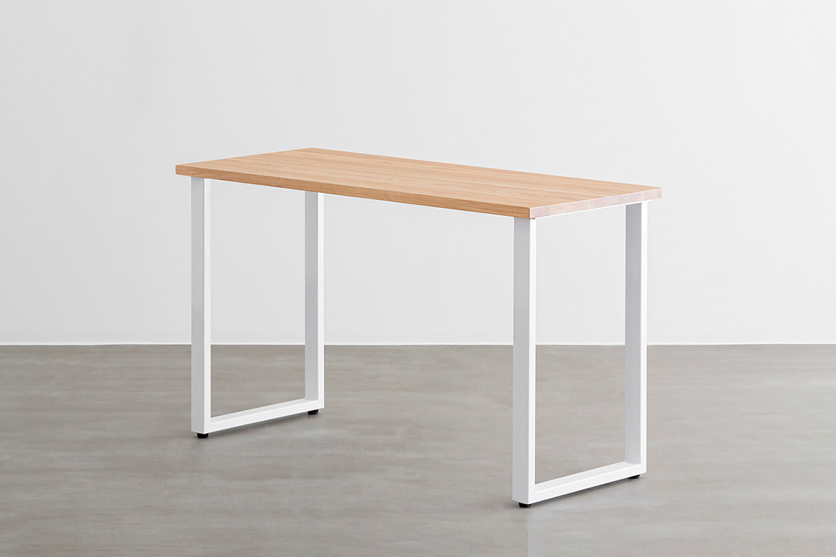 THE TABLE / オーク × White Steel Rectangle Leg
