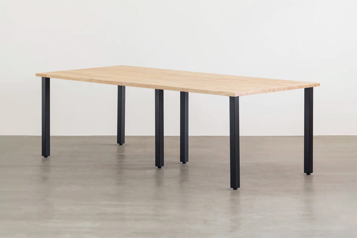 THE TABLE / ラバーウッド ナチュラル × Black Steel × W181 - 300cm