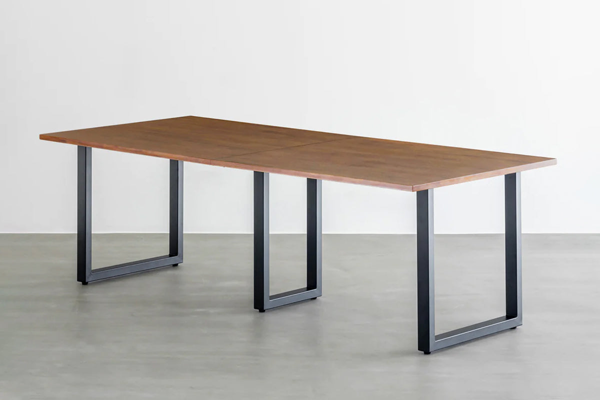 THE TABLE / ラバーウッド ブラウン × Black Steel × W181 - 300cm