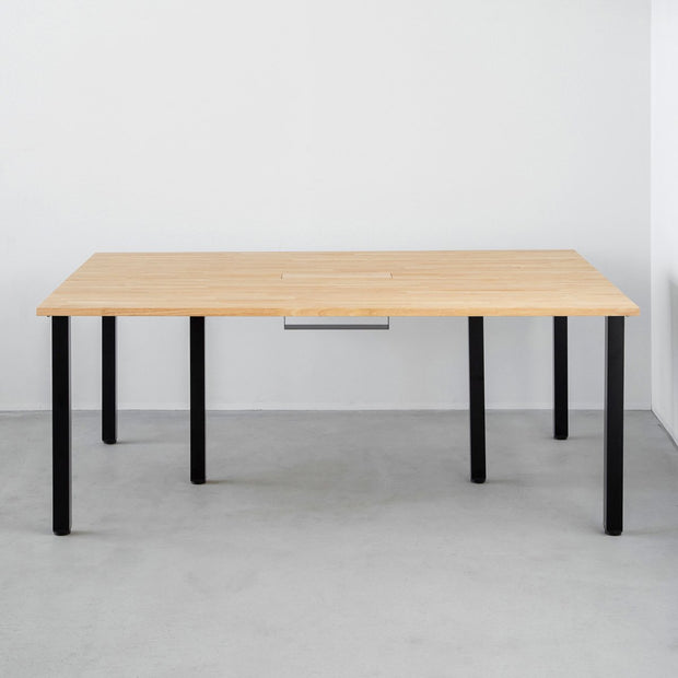 THE TABLE / ラバーウッド ナチュラル × Black Steel × W150 - 200cm