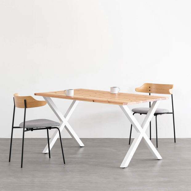 KANADEMONO THE TABLE / 杉無垢材 × WhiteSteel | vuzelia.com