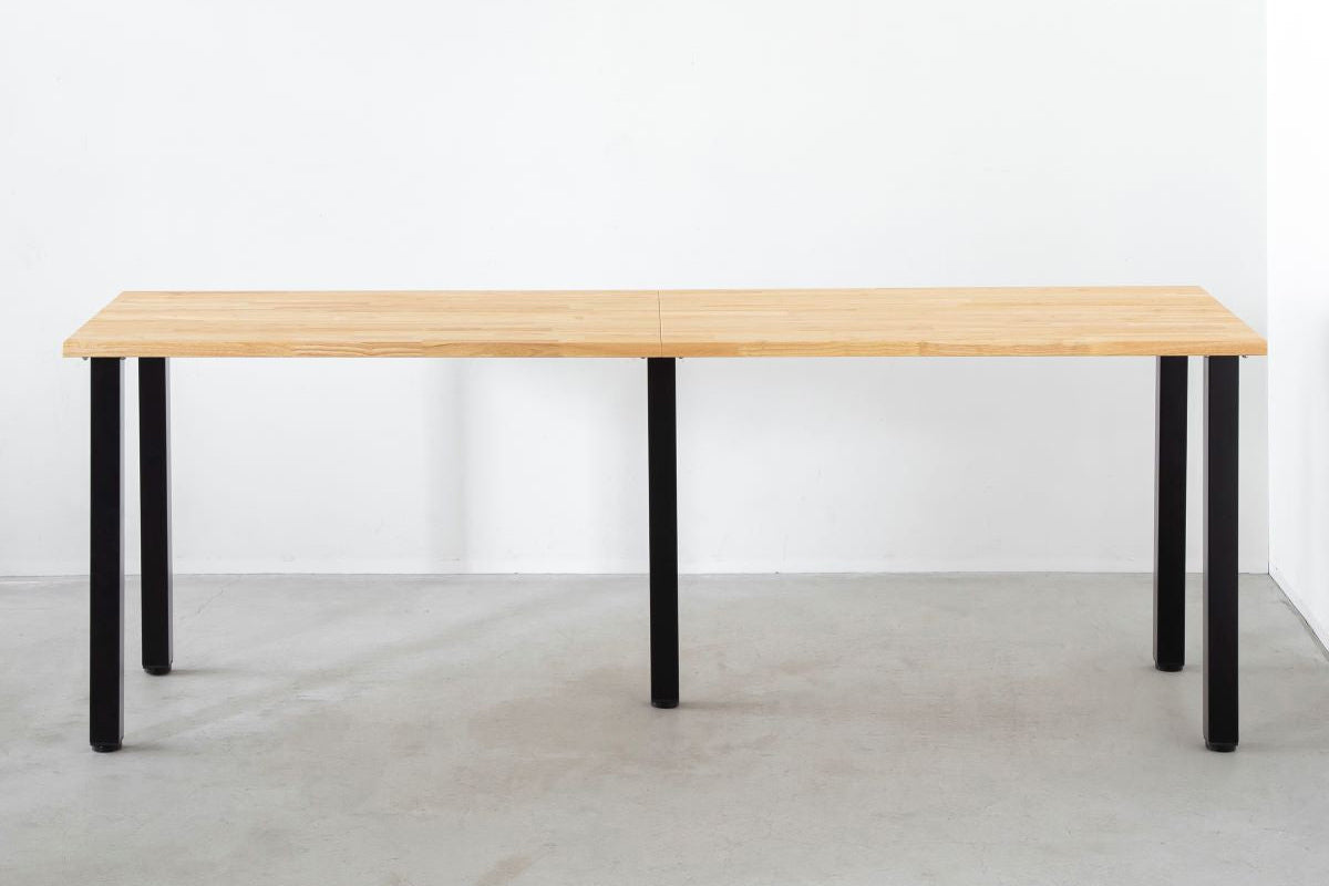 THE TABLE / ラバーウッド ナチュラル × Black Steel × W181 - 300cm ...