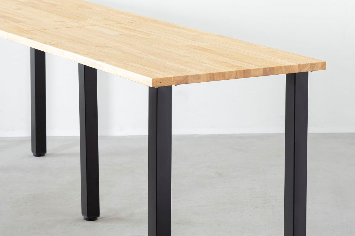 かなでもののナチュラルテイストなラバーウッドとマットブラック鉄脚を組み合わせたシンプルモダンな大型テーブル16