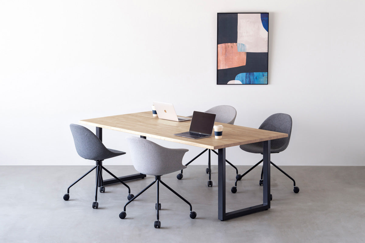 THE TABLE / ラバーウッド アッシュグレー × Black Steel × W181 - 200cm – KANADEMONO