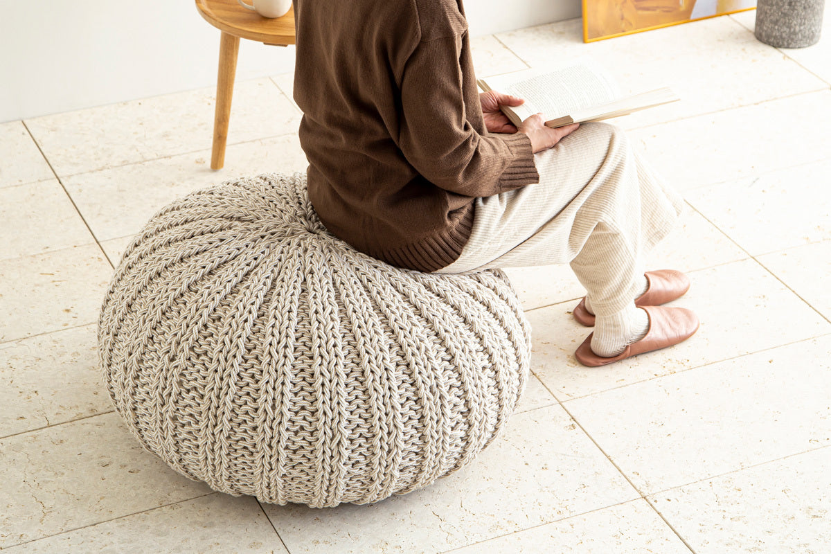 【未使用】カナデモノ Natural Pouf コットン プフ L サイズ新品未使用品です