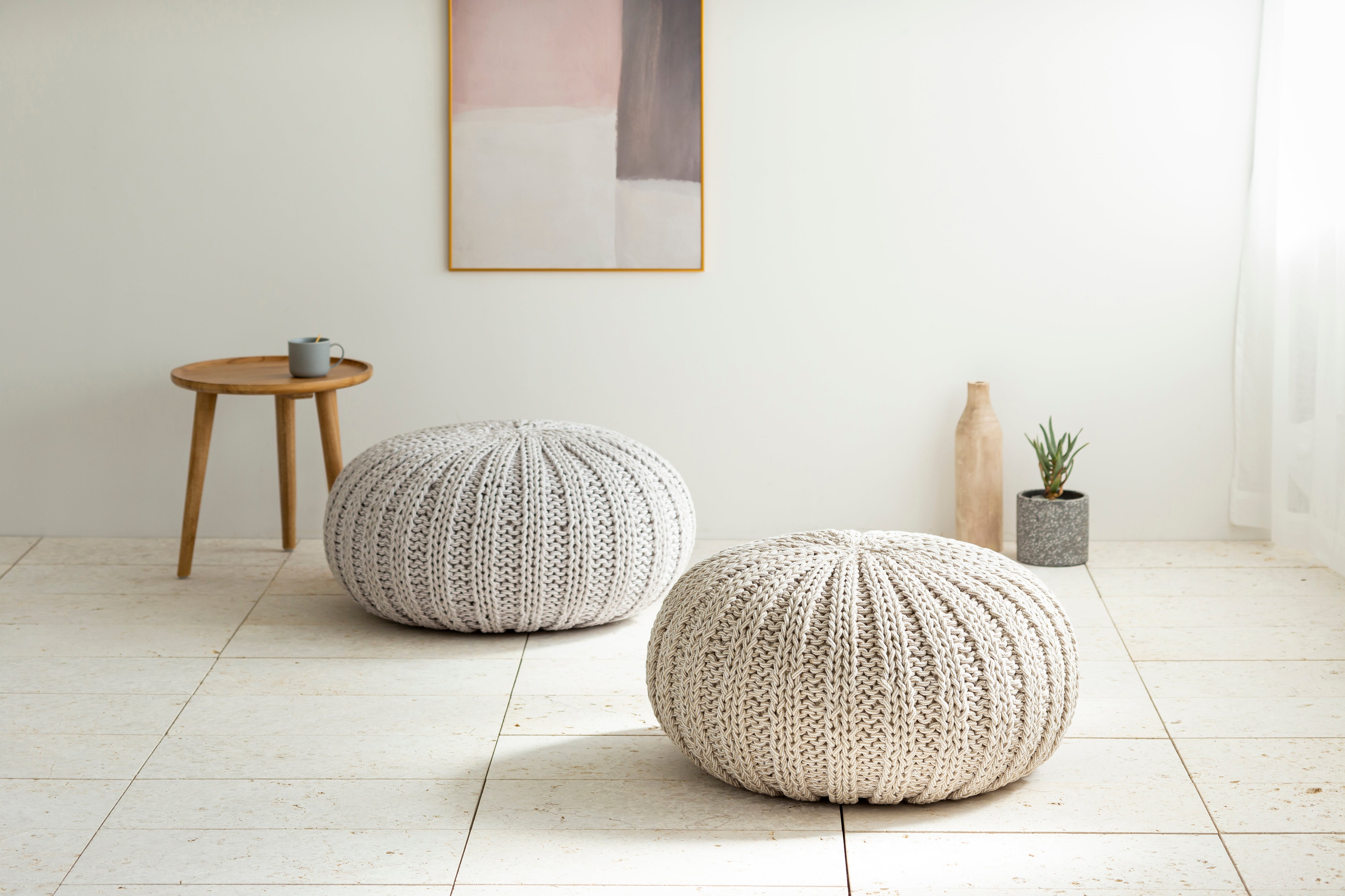 【未使用】カナデモノ Natural Pouf コットン プフ L サイズ新品未使用品です