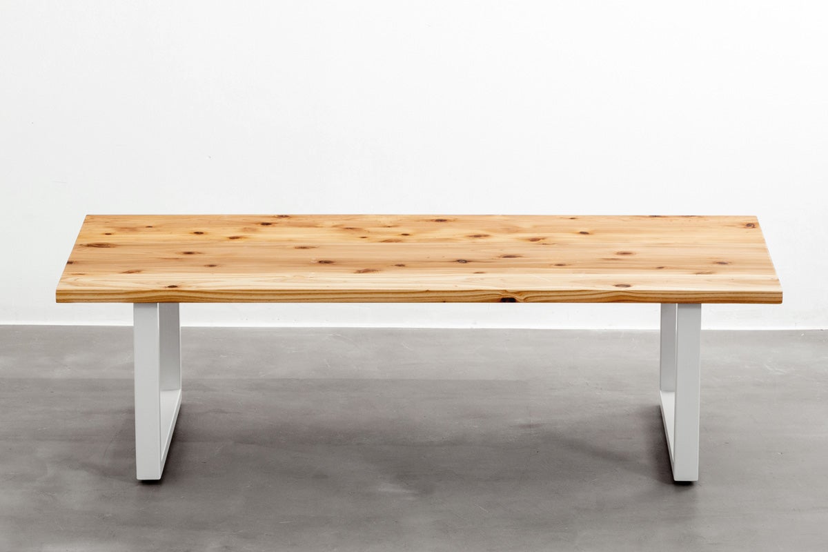 THE LOW TABLE / 無垢 杉 × White Rectangle Steel – KANADEMONO