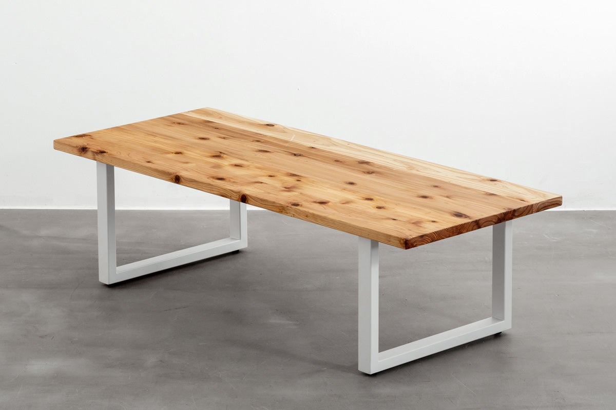 THE LOW TABLE / 無垢 杉 × White Rectangle Steel – KANADEMONO