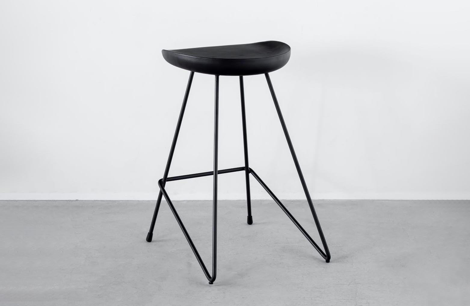 Elegant - Modern　Ash High Stool　 Black