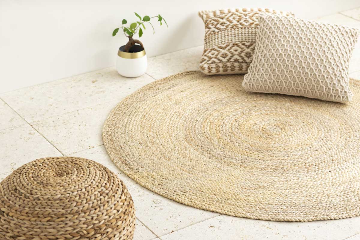 Natural Jute Round Rug Φ100・Φ120 – KANADEMONO