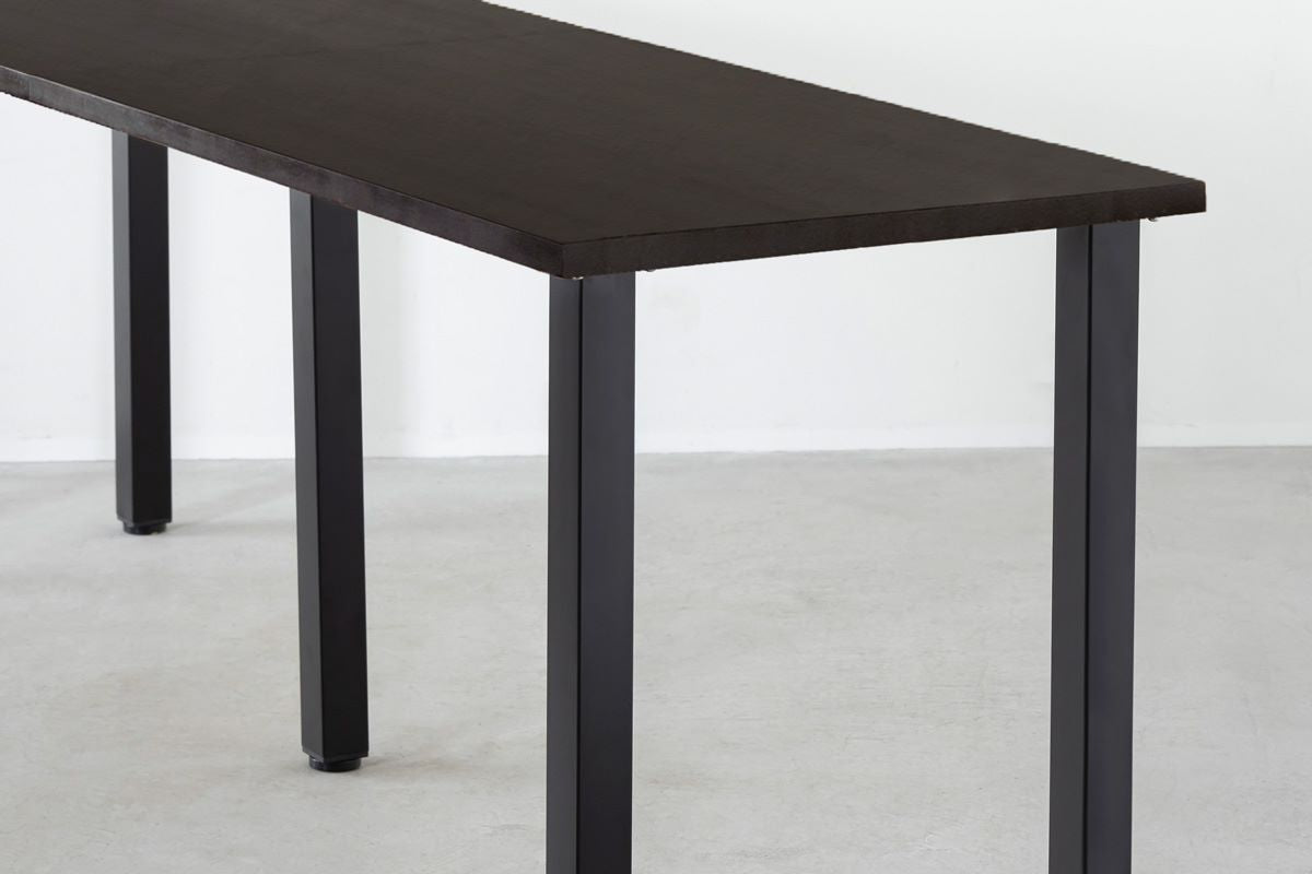 THE TABLE / ラバーウッド ブラックブラウン × Black Steel × W181 - 300cm D40 - 69cm –  KANADEMONO