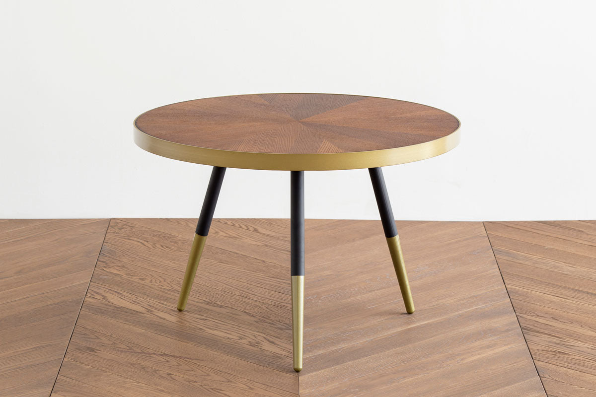 Black × Gold Round Coffee Table – KANADEMONO