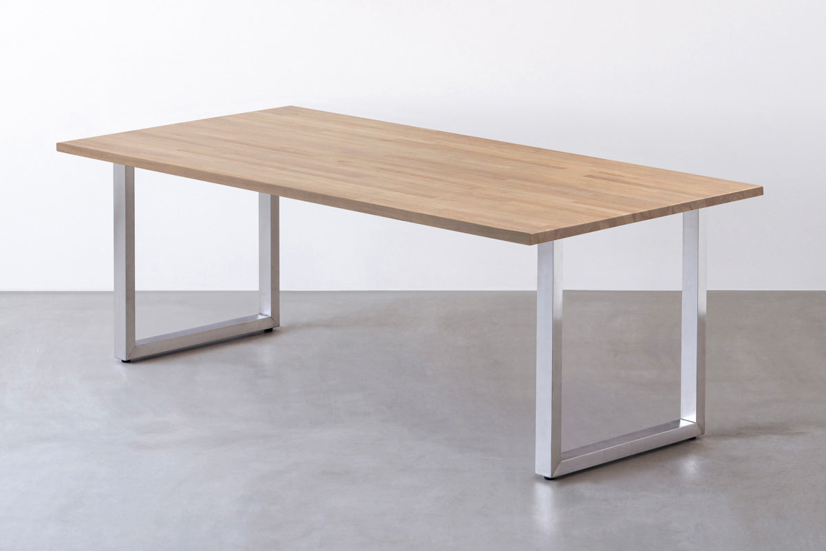 THE TABLE / ラバーウッド アッシュグレー × Stainless × W181 - 200cm