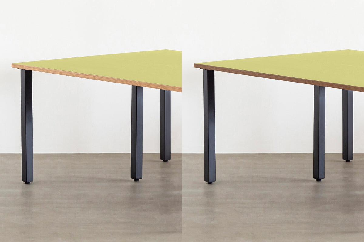 THE TABLE / リノリウム グリーン系 × Black Steel × W100 - 180cm D80