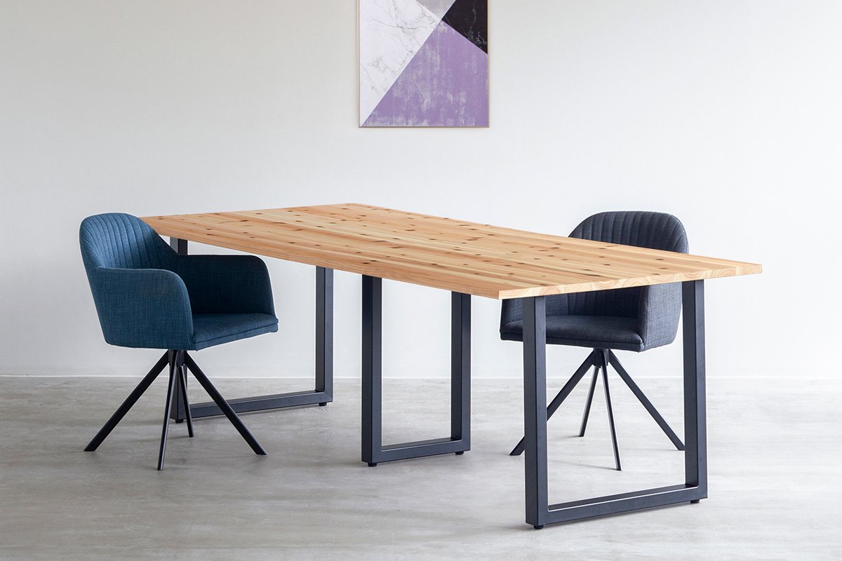 THE TABLE / 無垢 杉 × Black Steel × W181 - 250cm – KANADEMONO