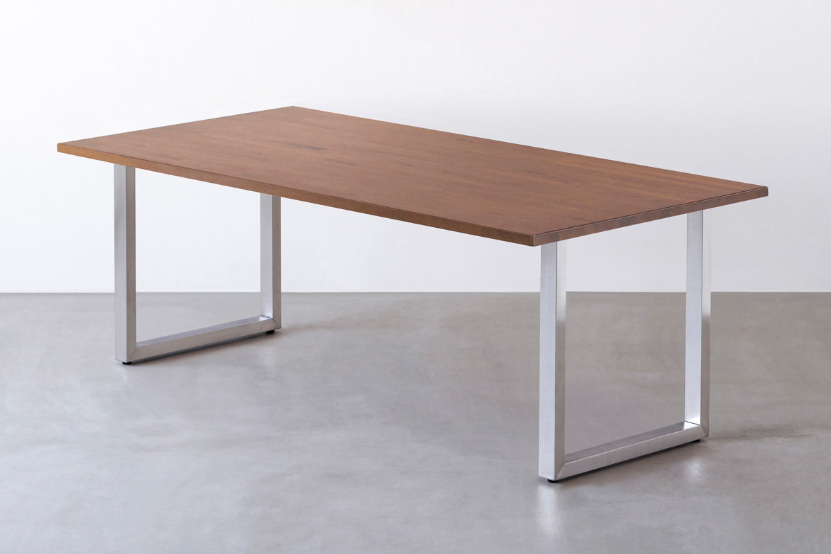 THE TABLE / ラバーウッド ブラウン × Stainless × W181 - 200cm