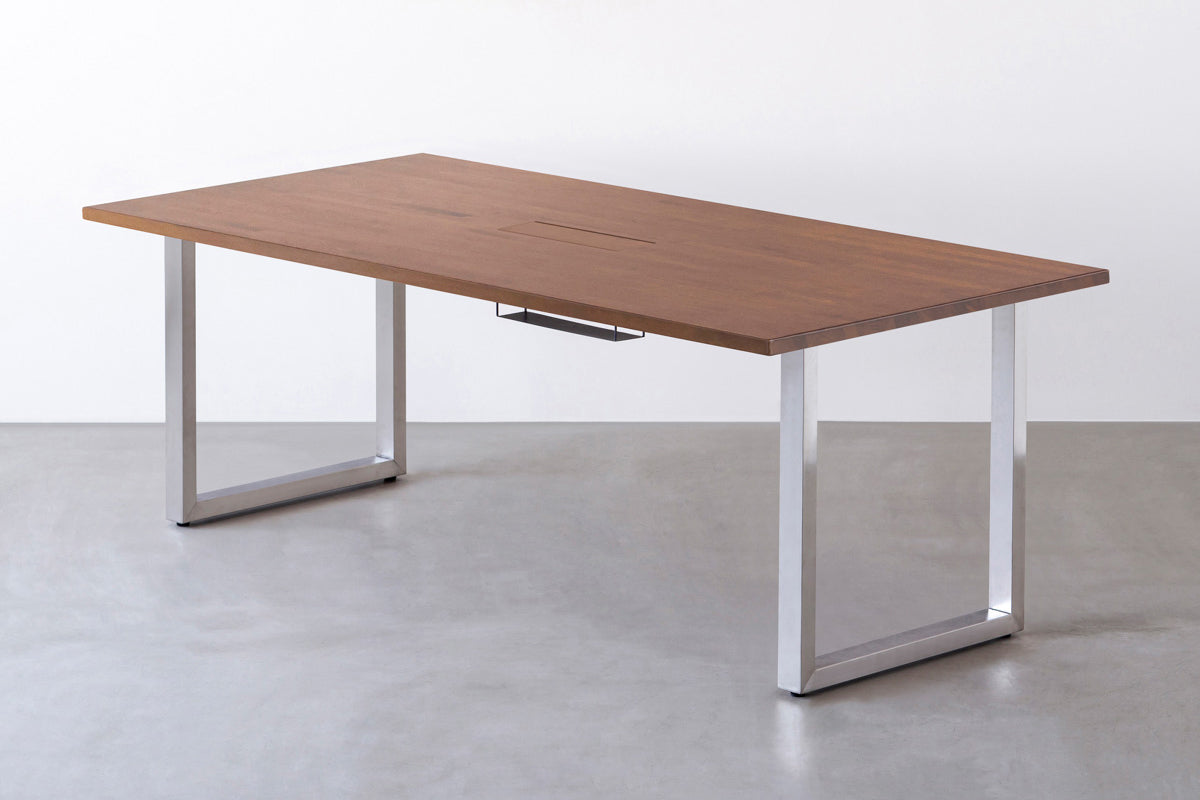 THE TABLE / ラバーウッド ブラウン × Stainless × W181 - 200cm 配線 ...