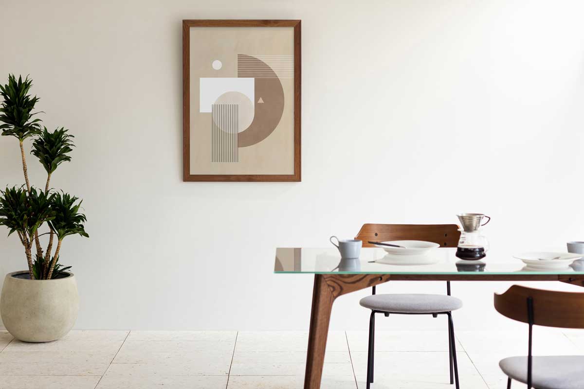 OAK Art Frame 暮らしにアートを Beige ＋ Line Geometric #6 – KANADEMONO