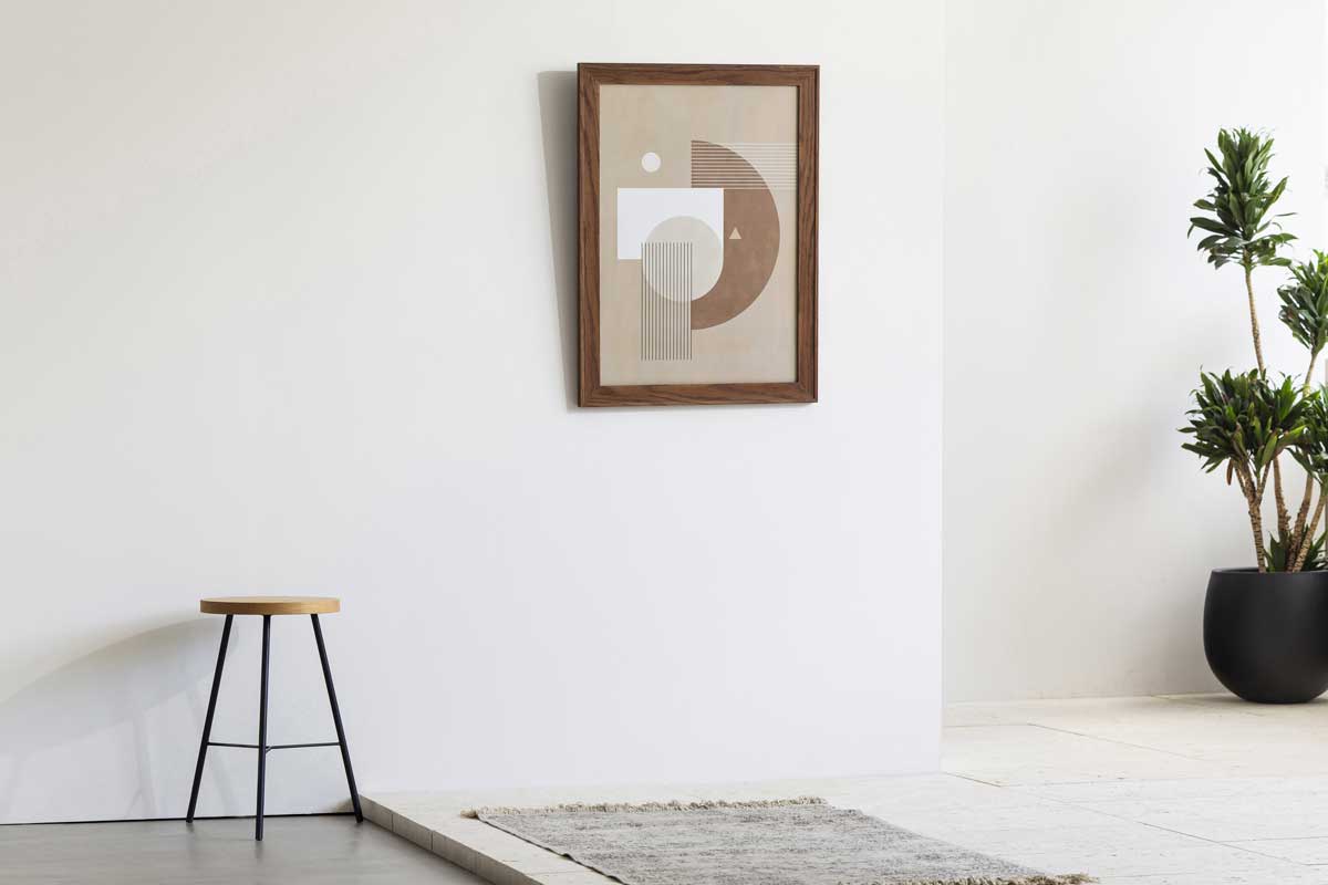 OAK Art Frame 暮らしにアートを Beige ＋ Line Geometric #6 – KANADEMONO