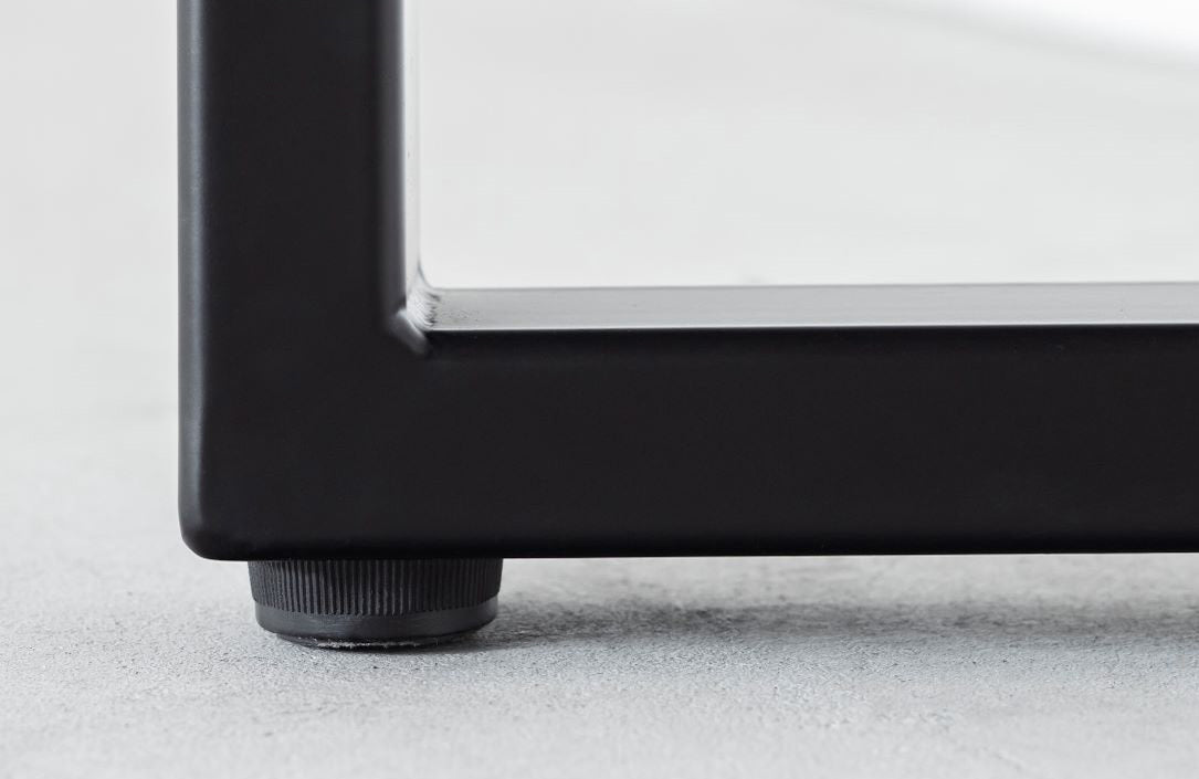 かなでもののマットブラックのレクタングルのテーブル脚2脚セット(上部)