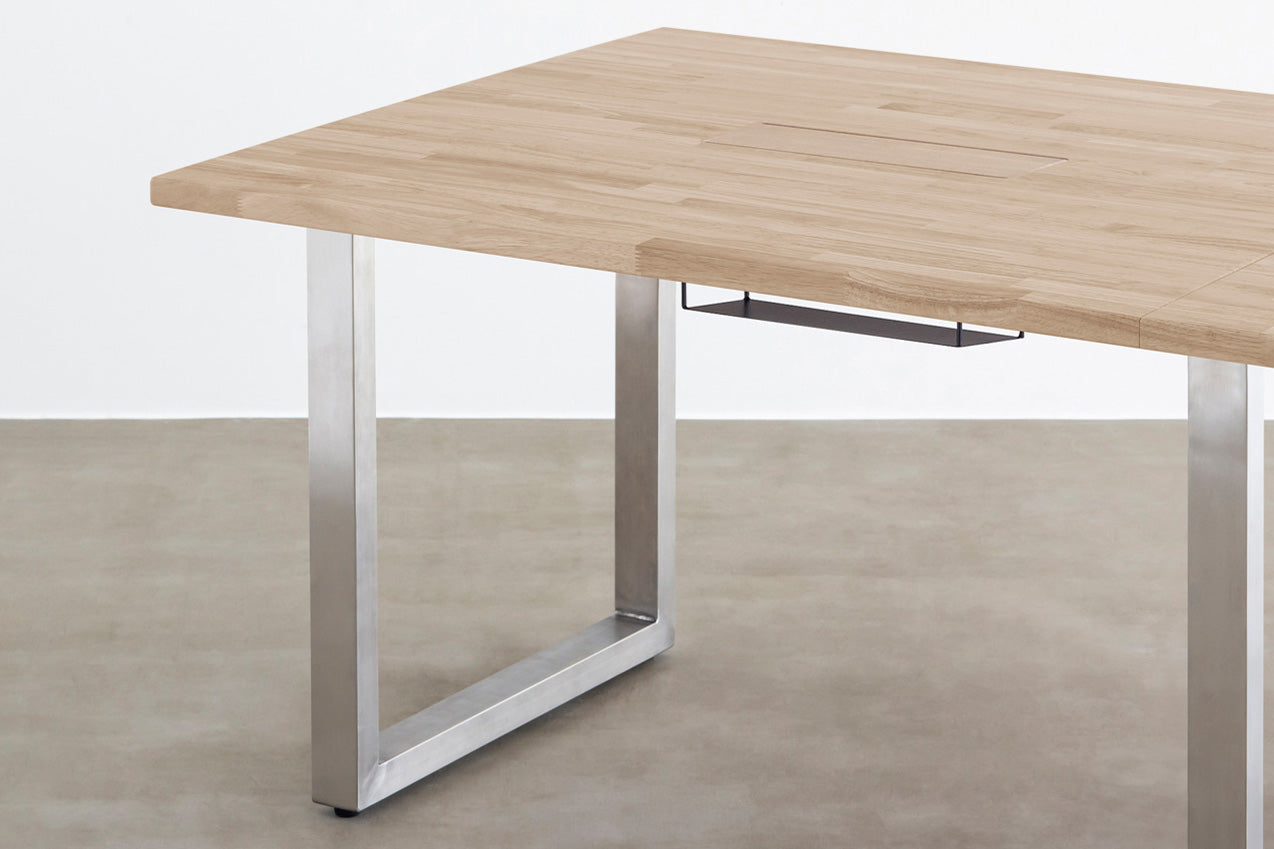 THE TABLE / ラバーウッド アッシュグレー × Stainless × W181 - 300cm 