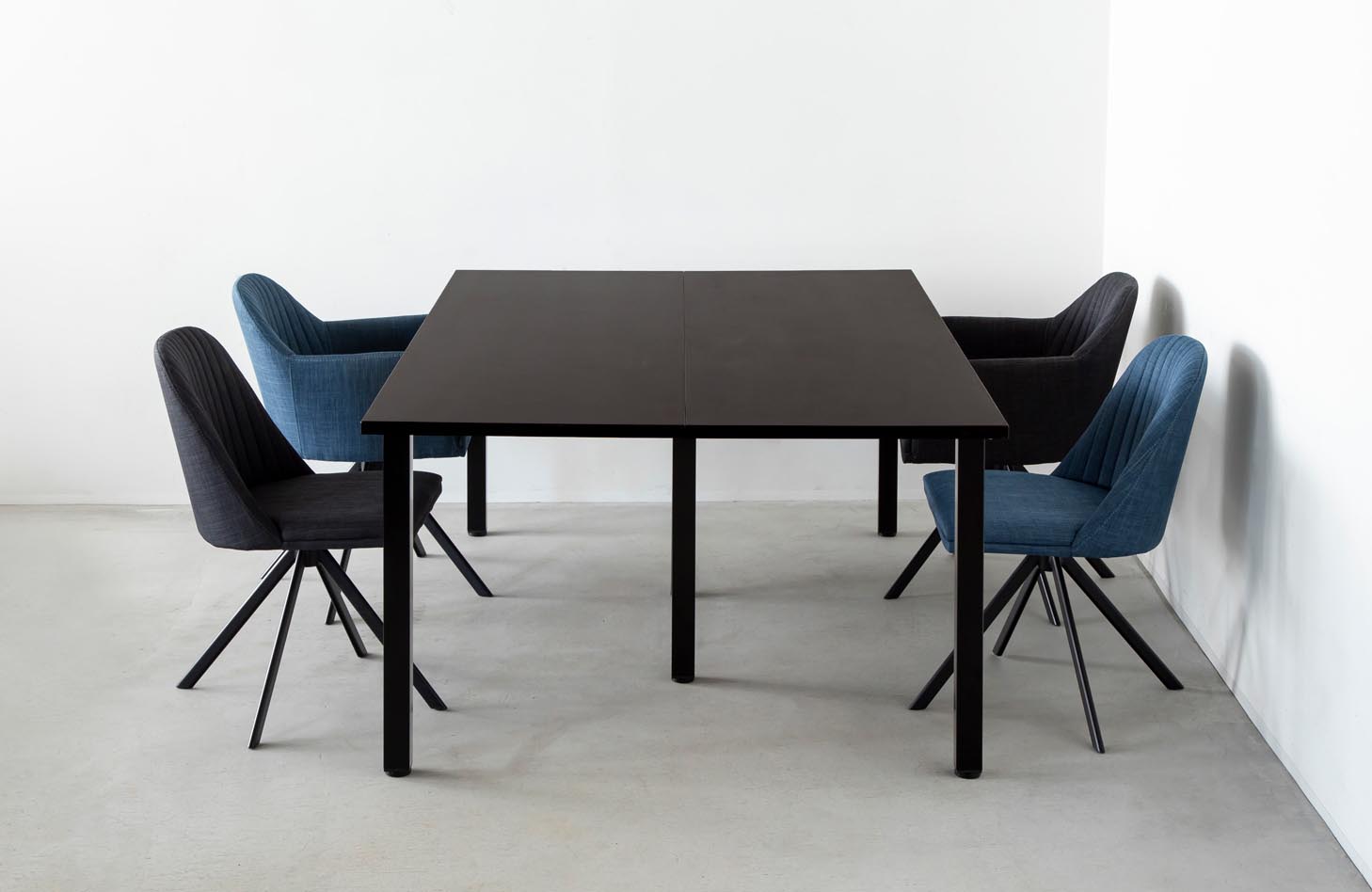 THE TABLE / ラバーウッド ブラックブラウン × Black Steel × W150