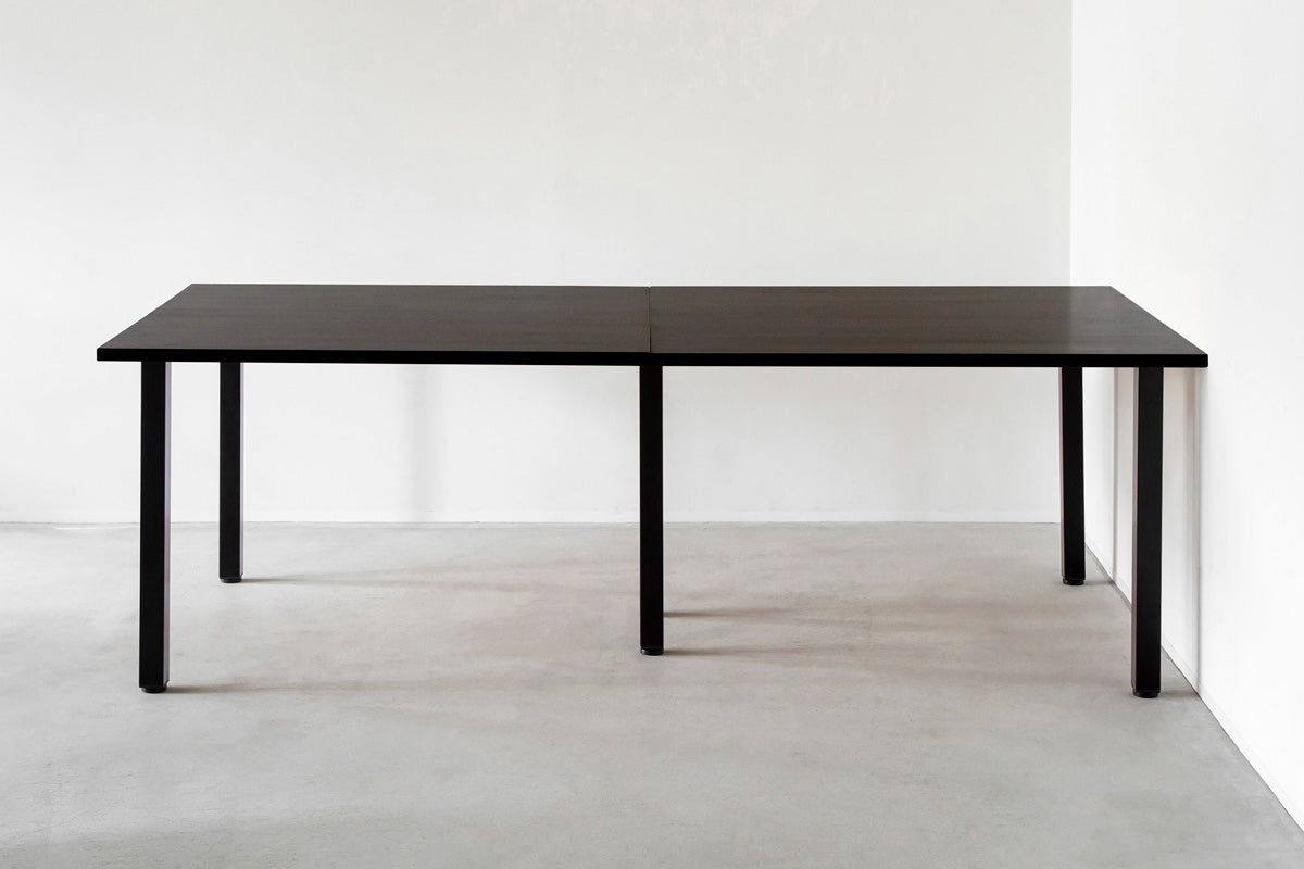 THE TABLE ラバーウッド ブラックブラウン × Black Steel × W181 300cm – KANADEMONO