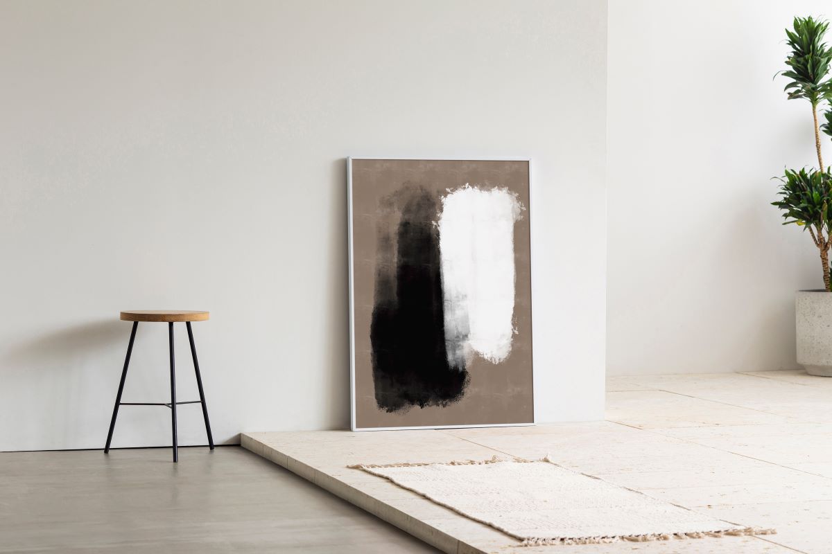 ALUMI　Art Frame　暮らしにアートを　Black ＋ White Brush　Abstract #2