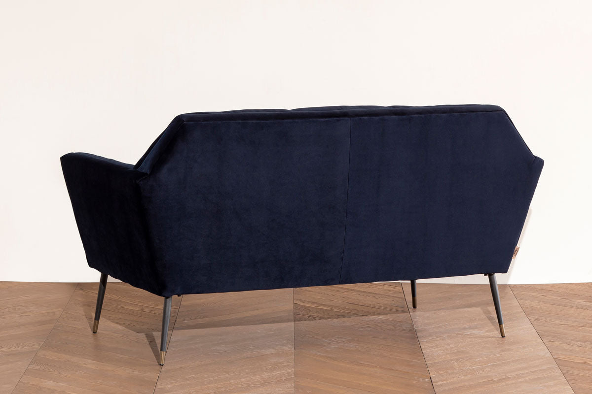 Velour Style Classic Sofa Navy - 2 seater – KANADEMONO