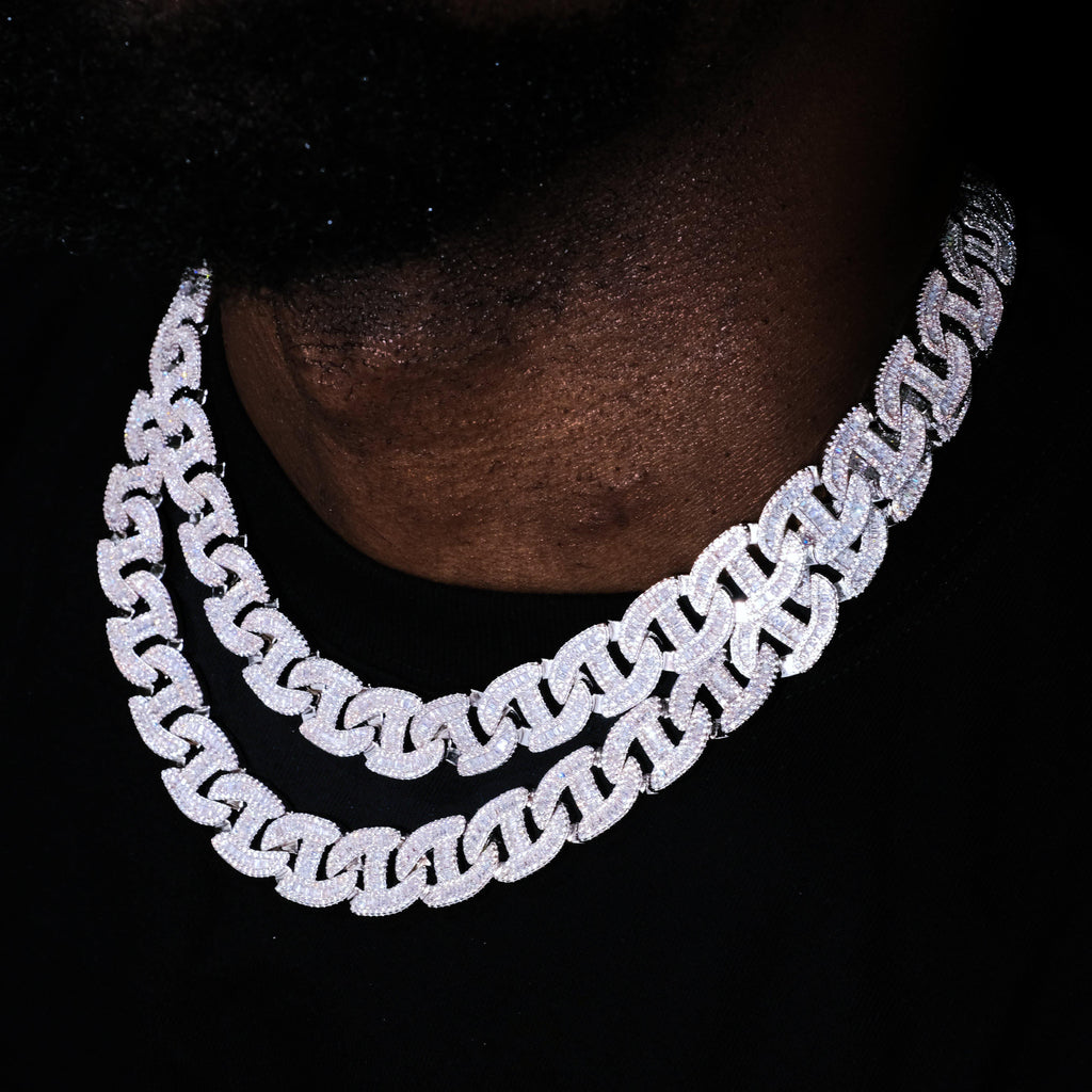 baguette chain link necklace