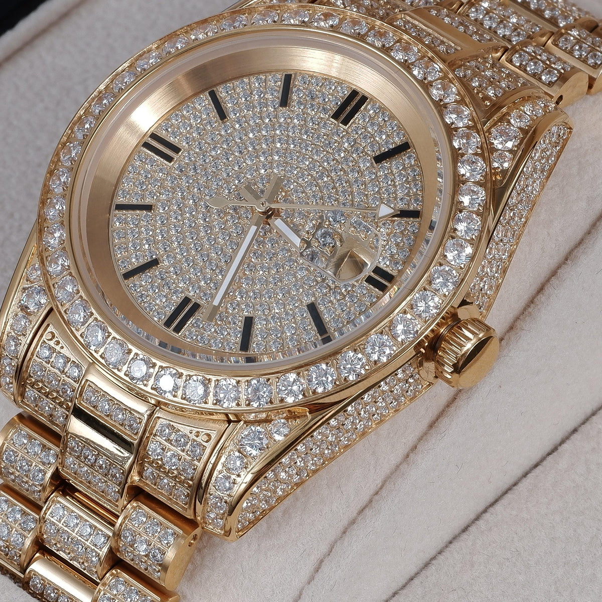 GUU Iced Watch Diamond Dial in Gold – The GUU Shop