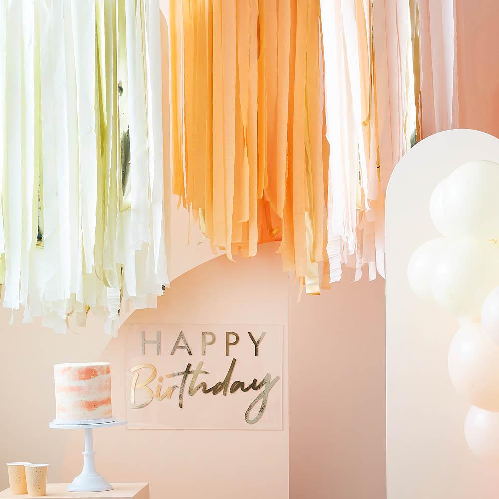 Pink & Gold Crepe Paper Streamers Birthday Decorations -  Portugal