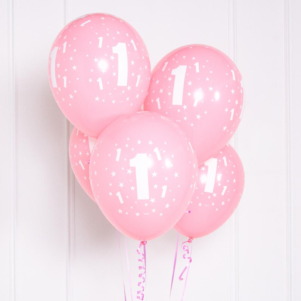 Click to view product details and reviews for 1st Birthday Girl Latex Party Balloons X5.